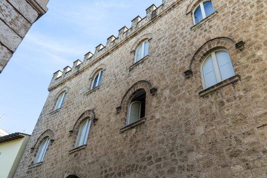 terni,italy june 12 2020 :architecture of the historical part of terni in the cathedral area