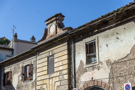 architecture in a street in the historic center of terni