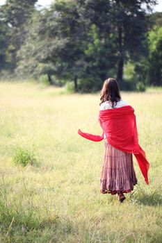 Asian girl in nature