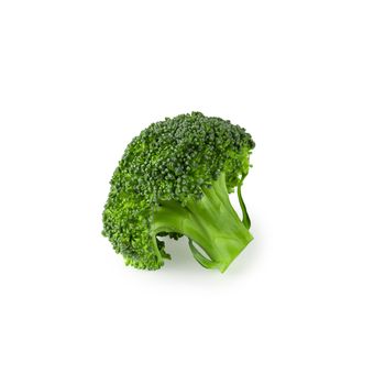 Fresh broccoli blocks for cooking isolated on white background.