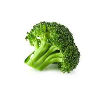 Fresh broccoli blocks for cooking isolated on white background.