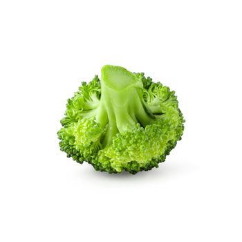 Fresh broccoli blocks for cooking isolated on white background.