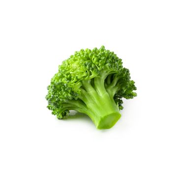 Fresh broccoli blocks for cooking isolated on white background.