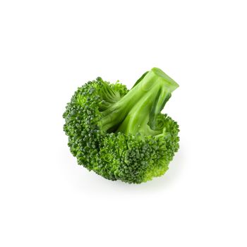 Fresh broccoli blocks for cooking isolated on white background.