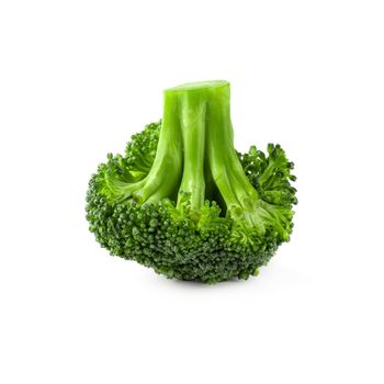 Fresh broccoli blocks for cooking isolated on white background.