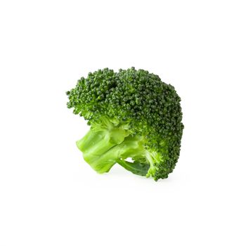 Fresh broccoli blocks for cooking isolated on white background.