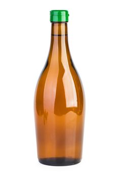 Botle of apple vinegar isolated on white background