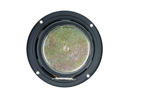 Speaker isolated on white background. Bottom view