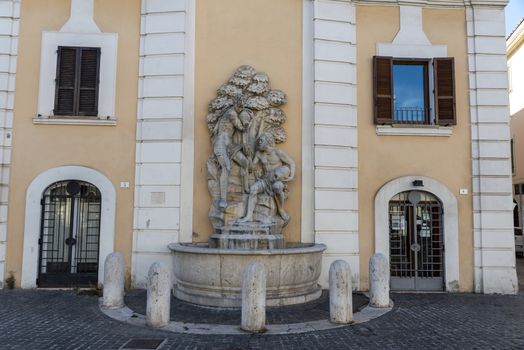 terni,italy june 12 2020 :terni cathedral fountain in the historic center of the 700s