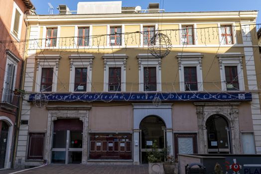terni,italy june 12 2020 :oldest politeama cinema in the city in the historic area