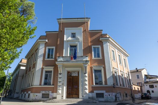 terni,italy june 12 2020 :old artistic high school in terni in the walk park