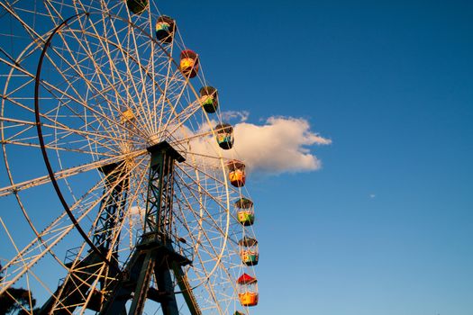 A large ferris wheel at a theme park