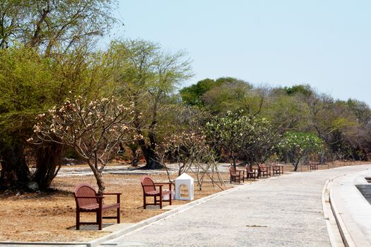 chairs on seaside for relaxing, Si Chang island, Thailand