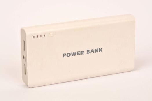 Battery power bank on a white background