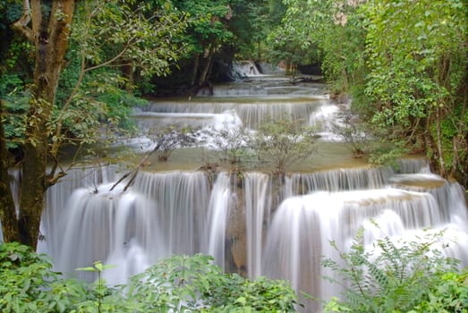 Fourth floor of Huay Mae Kamin Waterfall, Khuean Srinagarindra National Park, Kanchanaburi, Thailand