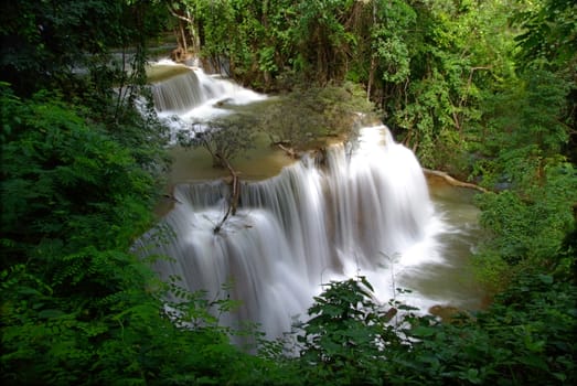 Fourth floor of Huay Mae Kamin Waterfall, Khuean Srinagarindra National Park, Kanchanaburi, Thailand