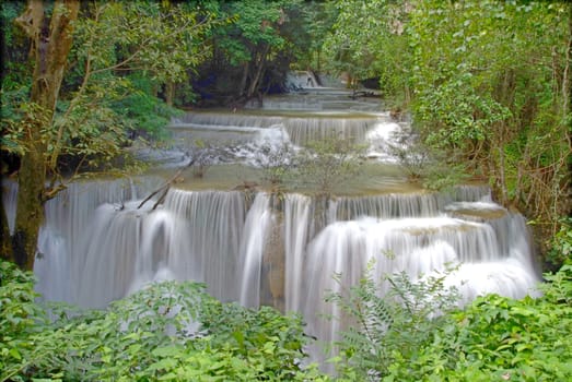 Fourth floor of Huay Mae Kamin Waterfall, Khuean Srinagarindra National Park, Kanchanaburi, Thailand