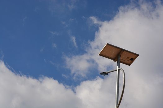 Ecological street lamp with photovoltaic panels or Solar Power

