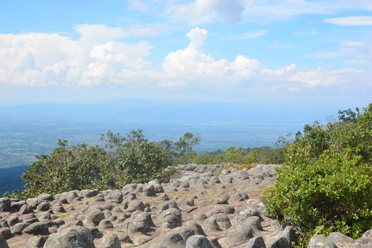 Lan Hin Pum Pum [Nodule Rock Field] At Phu Hin Rong Kla National Park In Thailand