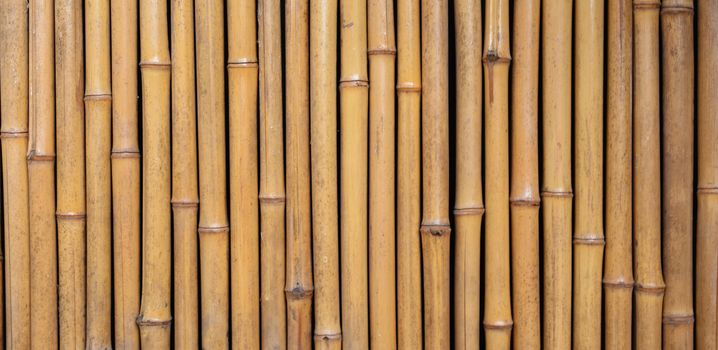 Thai style bamboo house wall panorama