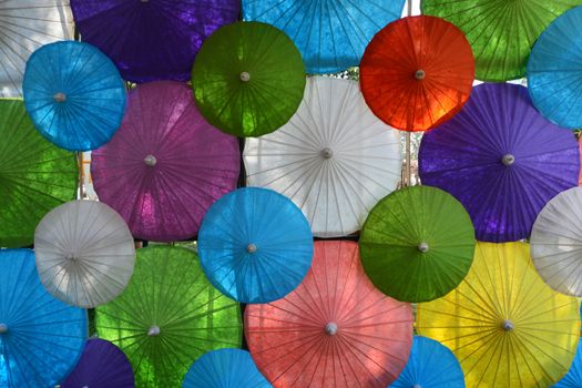 Colorful Paper umbrella handmade umbrella, Colorful umbrellas background