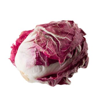 Radicchio, red salad isolated on white background.