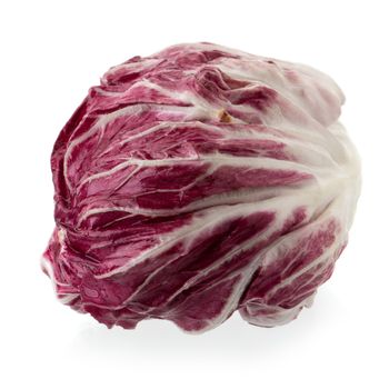 Radicchio, red salad isolated on white background.