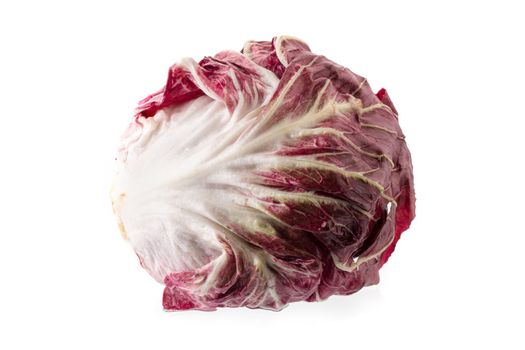 Radicchio, red salad isolated on white background.