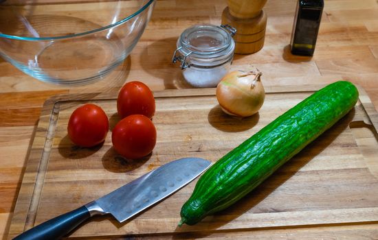 fresh vegetables on a chopping board