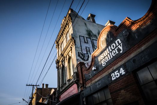 Melbourne, Australia - June 12, 2020: The famous and popular shopping street of Brunswick St in Fitzroy, Victoria, Australia