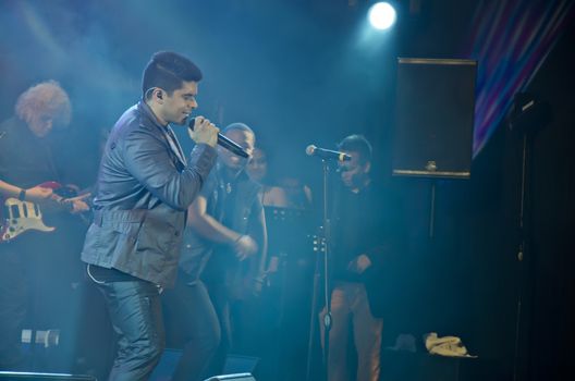 Lima, Peru - APRIL 7th 2015: Jerry Rivera Concert. The euphoric audience at the concert