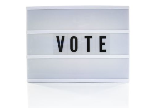remeber to vote text on whte background