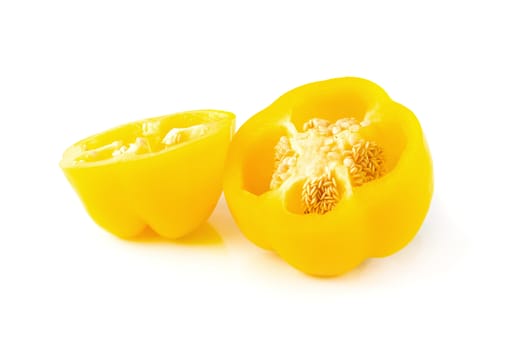 sweet yellow pepper isolated on white background