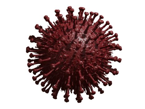 Coronavirus 2019-nCov novel coronavirus concept resposible for asian flu outbreak and coronaviruses influenza as dangerous flu strain cases as a pandemic. Microscope virus close up. 3d rendering on white background.