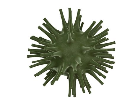 Coronavirus 2019-nCov novel coronavirus concept resposible for asian flu outbreak and coronaviruses influenza as dangerous flu strain cases as a pandemic. Microscope virus close up. 3d rendering on white background.