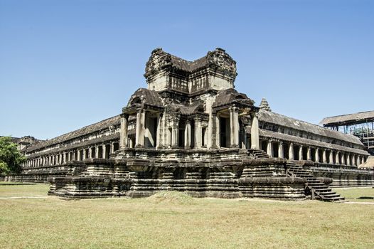 View of the ancient Khmer temple of Angkor Wat, Siem Reap, Cambodia.