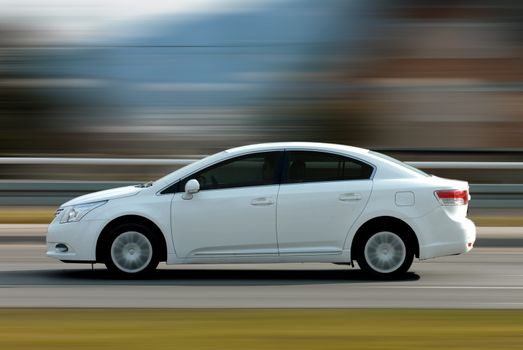 passenger car at high speed