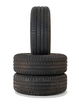 summer tires isolated on white background