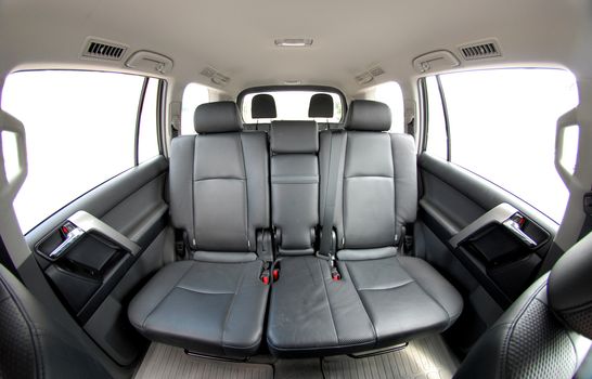 The black rear seats in the SUV