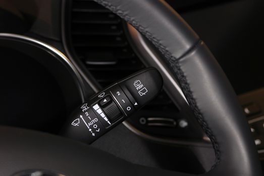 Car Wipers Control Closeup. Cars Interiors detail
