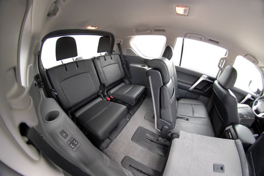 The black rear seats in the SUV