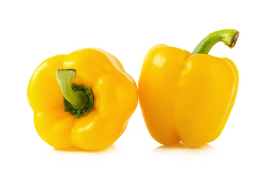 sweet yellow pepper isolated on white background