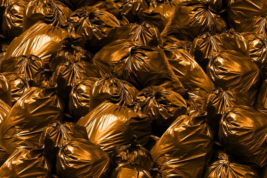 Bag plastic, Background pile of garbage bags orange, Bin,Trash, Garbage, Rubbish, Plastic Bags pile