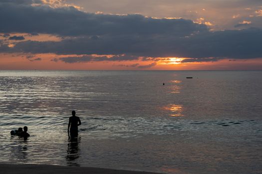 Twilight of sunset at the sea beautiful sky in Andaman Island, Thailand