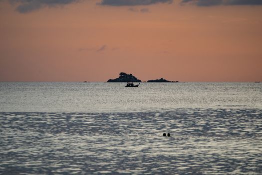 Twilight of sunset at the sea beautiful sky in Andaman Island, Thailand