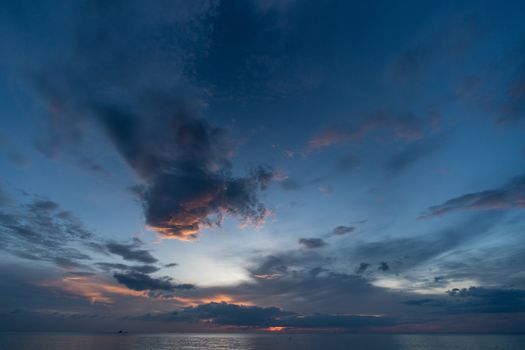 Twilight of sunset at the sea beautiful sky in Andaman Island, Thailand