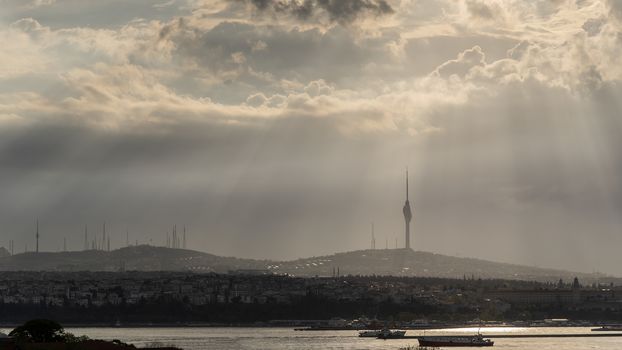 Istanbul Telecommunications Tower - Turkish Skyscraper Building.