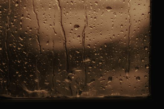 rain, raindrop on window glass fresh for background