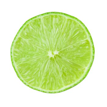 Lime slices isolated on a white background.