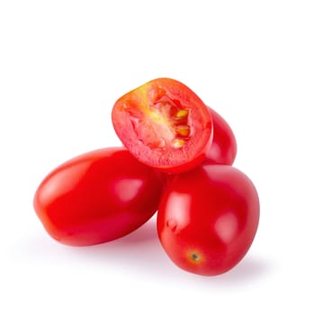 Red ripe tomatoes isolated on a white background